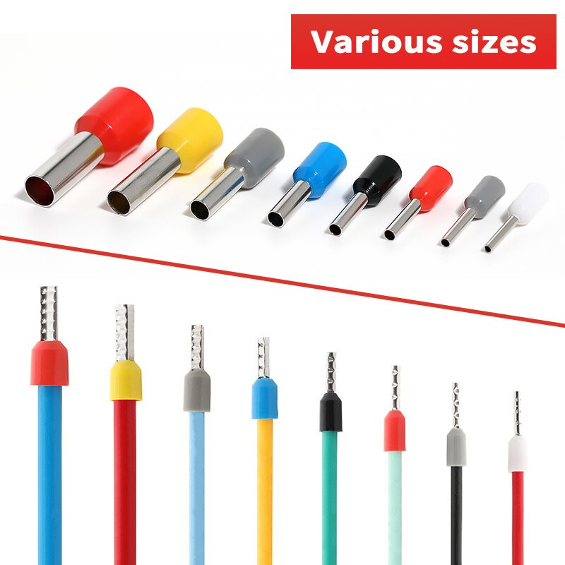 340/1200pz terminali per puntali tubolari connettori per cavi elettrici isolati a freddo a crimpare Termin pinze a crimpare strumenti