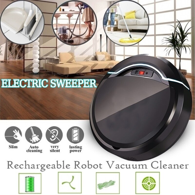 USB Rechargeable Automatic Vacuum Cleaner Robot for Home Office Dry and Wet Mopping Smart Sweeper Smart Floor Cleaning Robot: Default Title