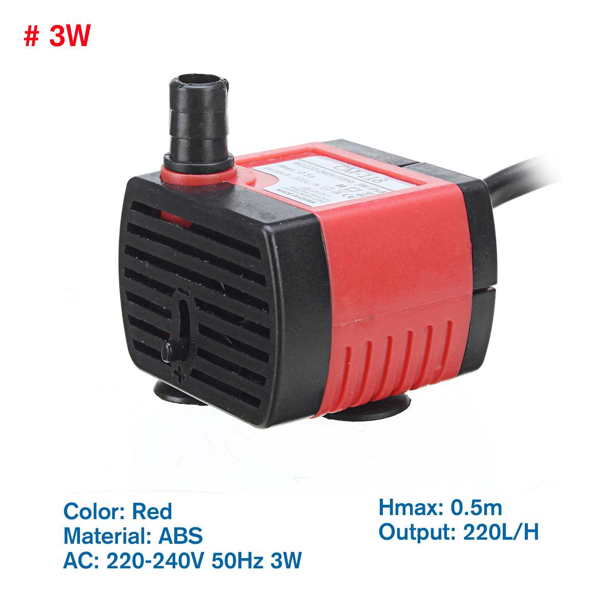 Adjustable Flow Water Pump Fish Tank Submersible Fountain Aquarium Pond Ultra-Quiet Silent Pump 3/8/15/25/45/65W 50Hz: 3W
