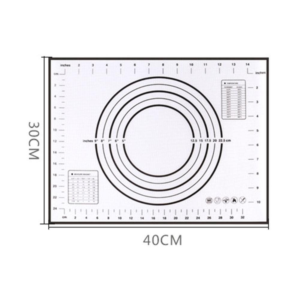 50*40/30*40cm Silicone Baking Mat With Scale Rolling Dough Pad Kneading Dough Mat Non Stick Pastry Sheet Oven Food Grade Liner: Black M