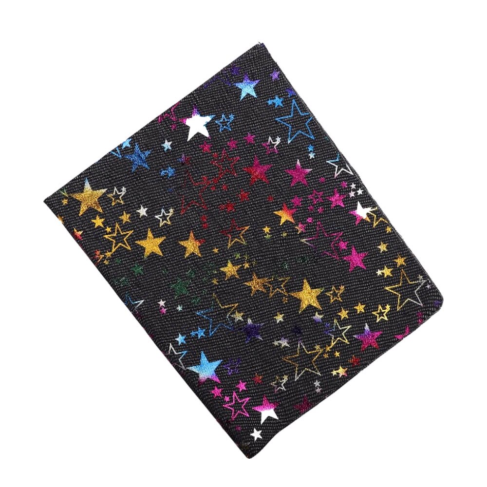 AHB 40*50CM Weichem Denim Stoff Bunte Folie Sterne Stoff NäHenne Decke Cowboy Handgemachte Handwerk Stoff DIY Kleidung taschen Materialien: Schwarz