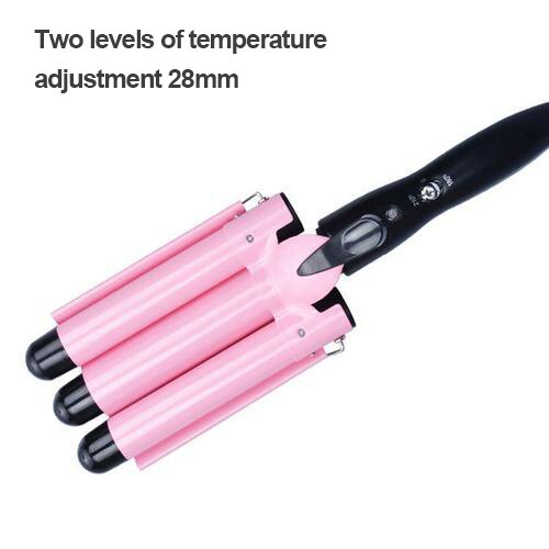 Hair Tools Curling Iron LCD Temperature Control Ceramic Triple Barrel Hair Styler Hair Waver Styling Hair Curlers: 28MM / UK