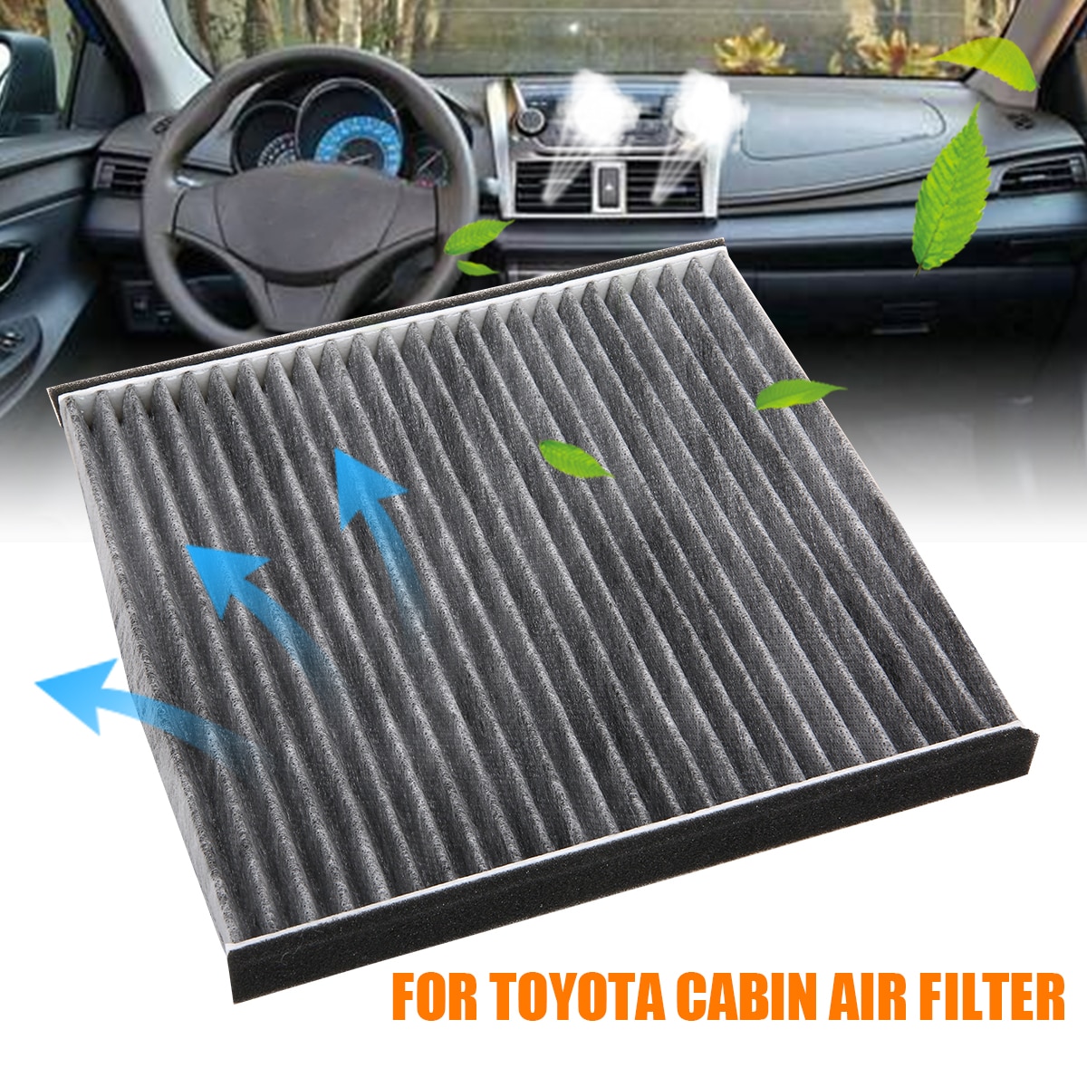 Carbon Fiber Cabine Luchtfilter 88568-0D520/8104300-008 Voor Toyota Camry Lexus Alphard Sienna Fj Cruuiser