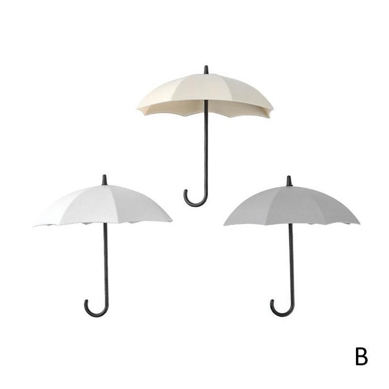 3 stk/sæt paraplyformede vægkroge køkken badeværelse diverse nøgle sugekop bøjleholder boligindretning krog tilbehør: B