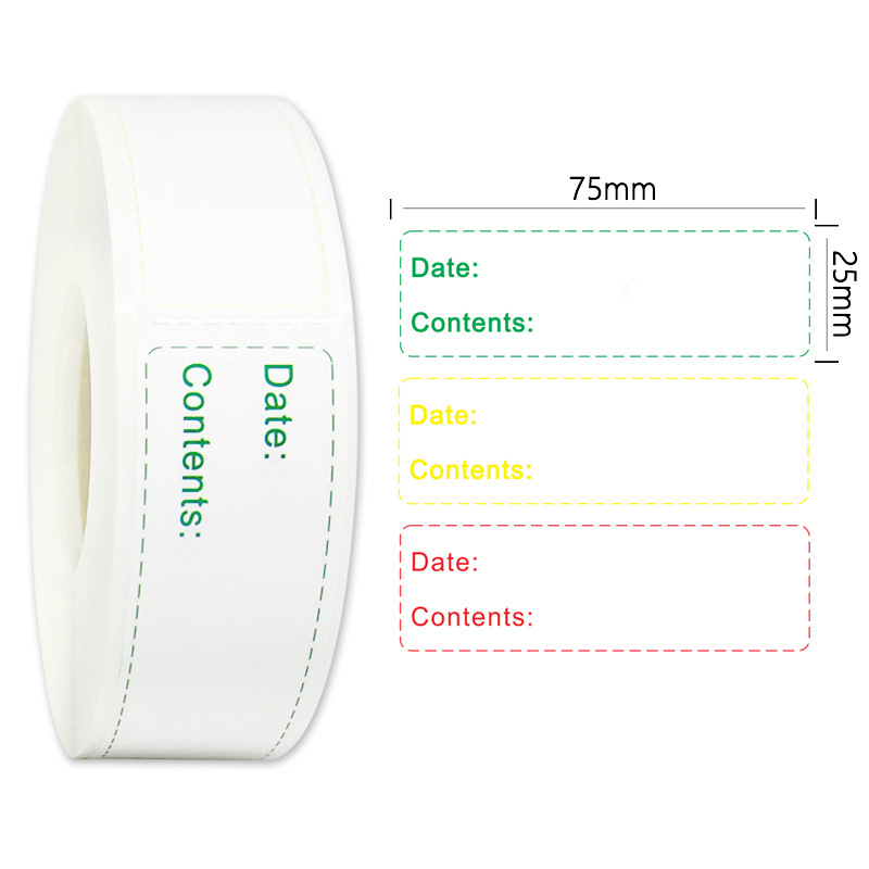 150/600pcs Material Food Storage Label Refrigerator Freezer Food Storage Date Content Stickers for Container Bottle Jar Packing: 3 colors / 600pcs