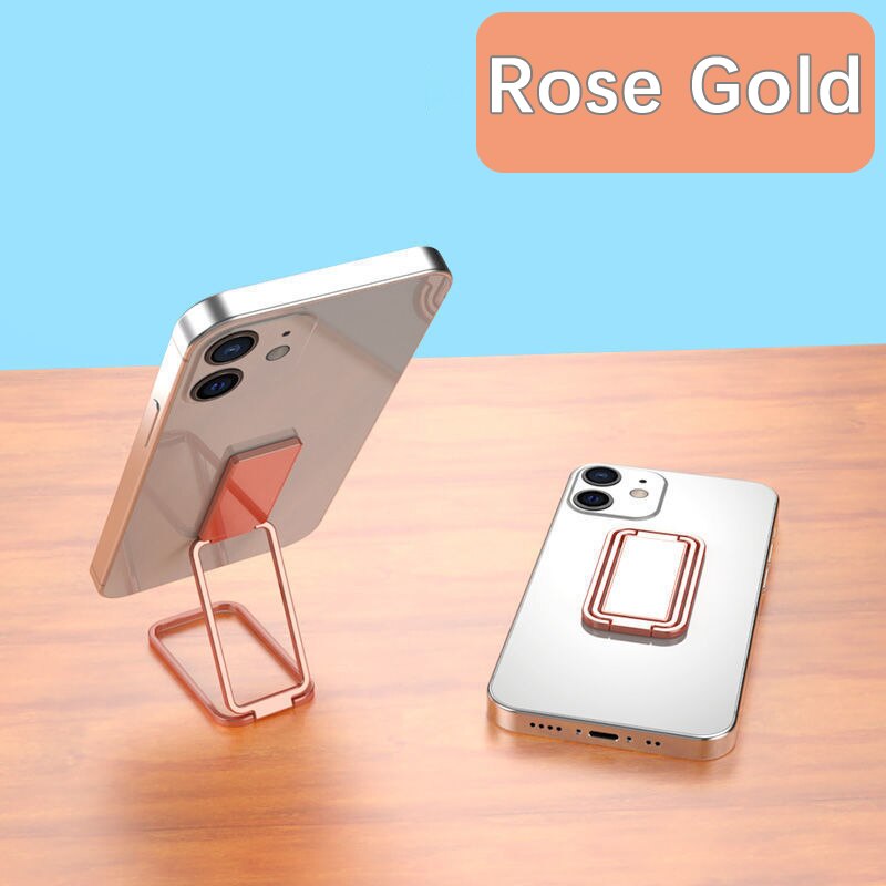 2022 metal zink legering mobiltelefon holder til tablet firkantet folde dobbelt finger ring beslag doven enkelhed praktisk stander