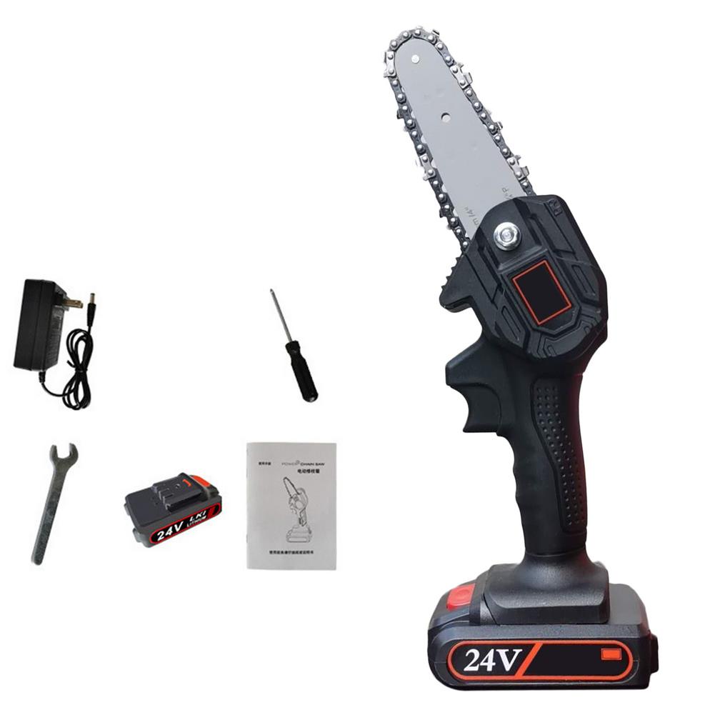 220V 550w Echargeable Electric Handheld Chainsaw Small Household Wireless Lithium Battery Outdoor Logging Chainsaw: EU