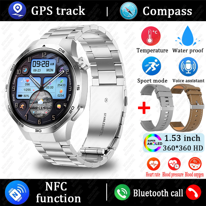 2025 Nuovo Orologio 5 MAX Astuto Della Vigilanza HD AMOLED Schermo NFC GPS inseguitore Chiamata Bluetooth Impermeabile sport saluto Smartwatch Uomo Donna: Arancione