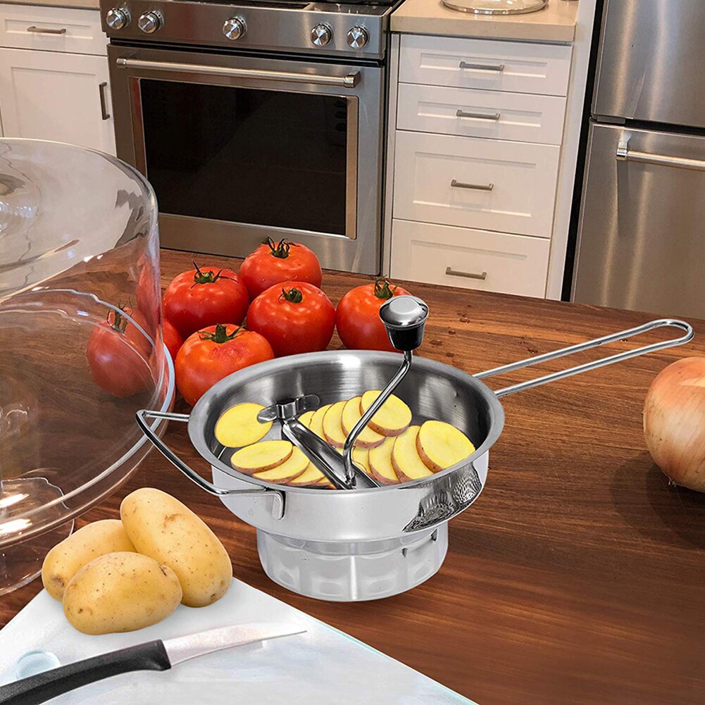 Ręczny dżem owocowy ze stali nierdzewnej młynek robić ziemniaków z 3 dyskami