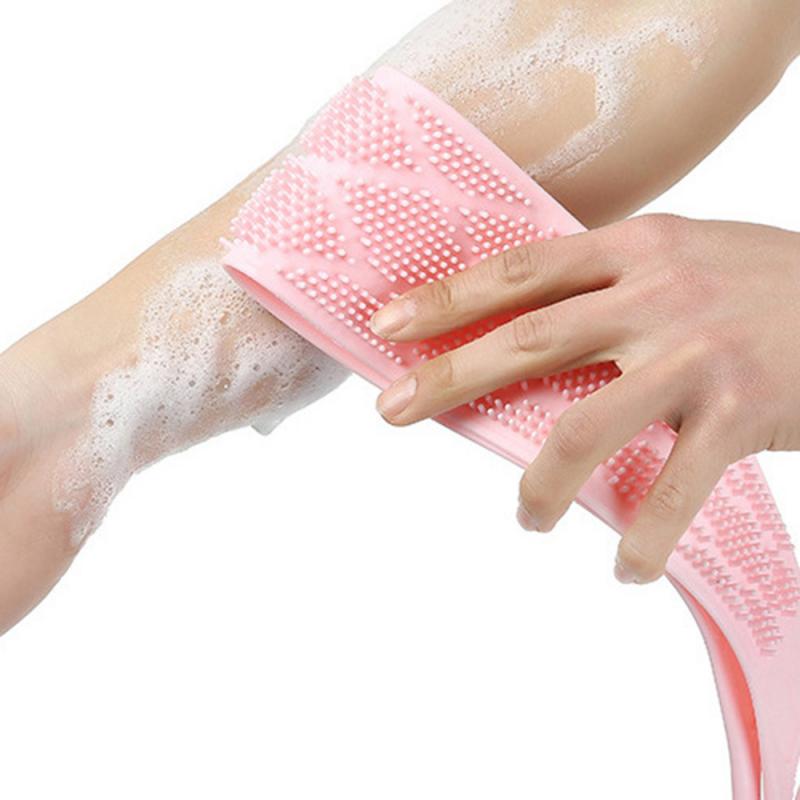 Siliconen Wrijven Handdoek Lange Badhanddoek Pull Back Strap Wassen Scrubber Scrub Siliconen Wassen Bad Borstels Sponzen Scrub