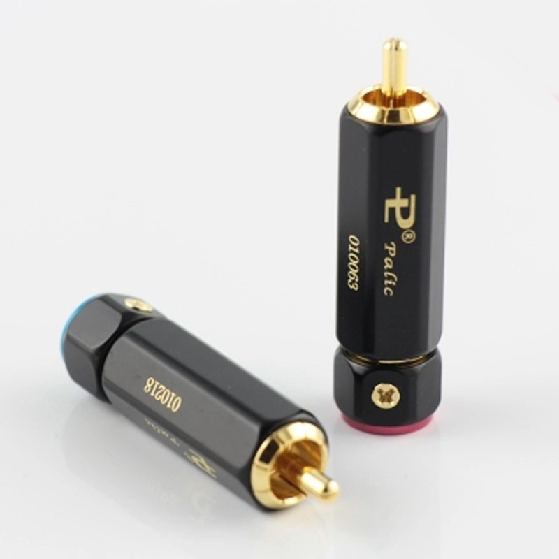 Palic Gold Plated RCA Plug Lock Collect Solder A/V Connector HIFI Connector for DIY cable diameter