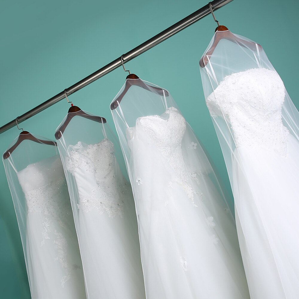 Støvtætte dækker brudekjole opbevaringsposer brudekjole beklædningsgenstand beskytter tøjdæksel gennemsigtig garderobetaske