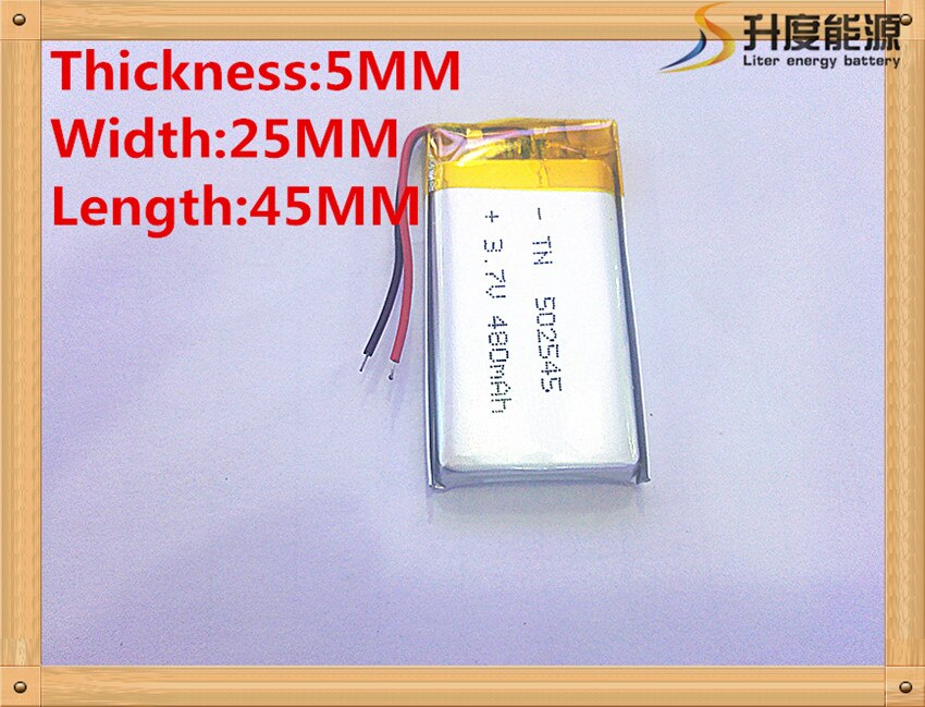 3.7V lithium polymer battery 052545 502545 480mah MP3 MP4 MP5 toy polymer lithium battery