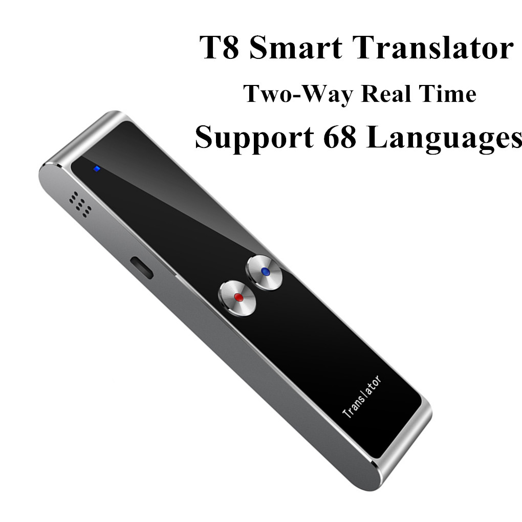 T8 mini Portatile Senza Fili Intelligente Traduttore 68 Multi-Lingue A dovuto gareggiare in tempo Reale Traduttore per Imparare Da Viaggio di Affari riunione