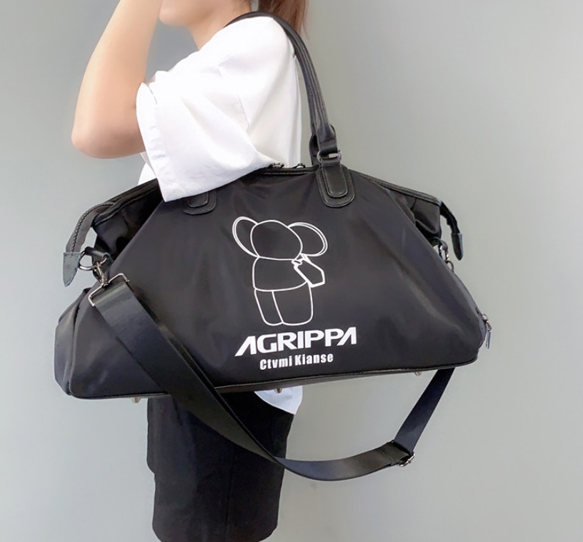 Travel Bag Denim Canvas Bag Large Capacity Double Head Zipper Long Distance Travel Bag Sports Fitness Bag Weekend Bag