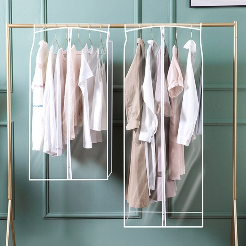 Hanging Garment Bag Clear Window Wardrobe Closet Clothes Storage Pouch Case Organizer Coat Suit Dust Cover