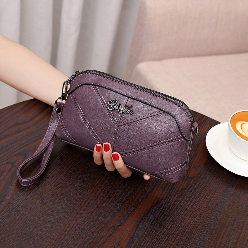 Vrouwen Tas Eenvoudige En Royale Pu Single-Schouder Cross-Body Bag Veelzijdige Boekentassen: 2 b purple