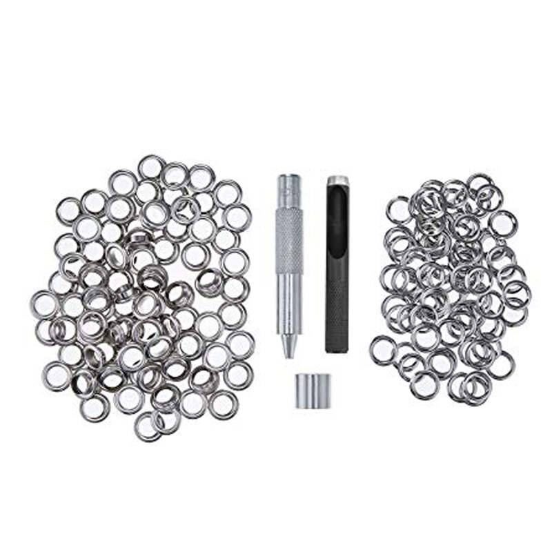 Grommet Tool Kit Grommet Setting Tool 100 Sets Metal Grommets Eyelets 10mm Inside Diameter for Clothes Leather Canvas