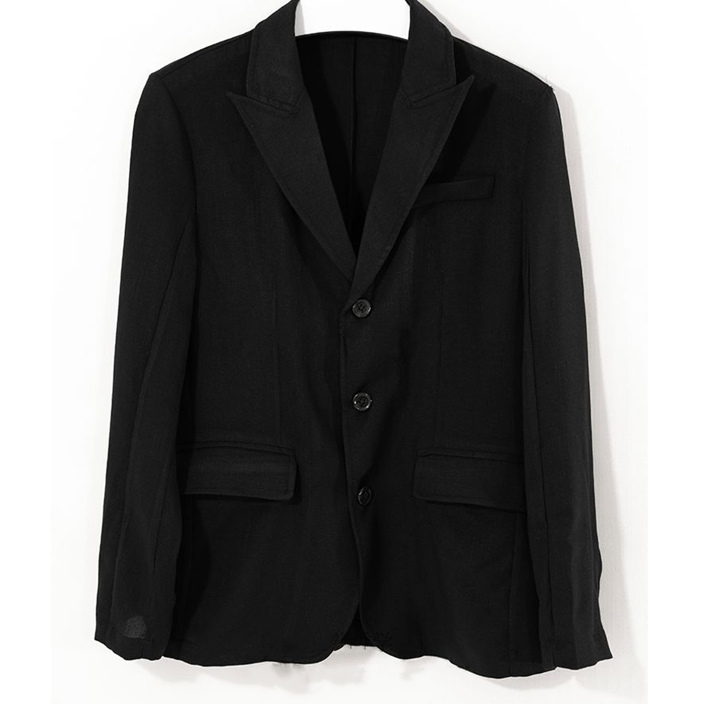 White Cotton Linen Suit Coat Men's Summer Autumn Pure Color Slim Casual Business Thin Mens Blazer Jacket Comfortable Breathable: black / XL