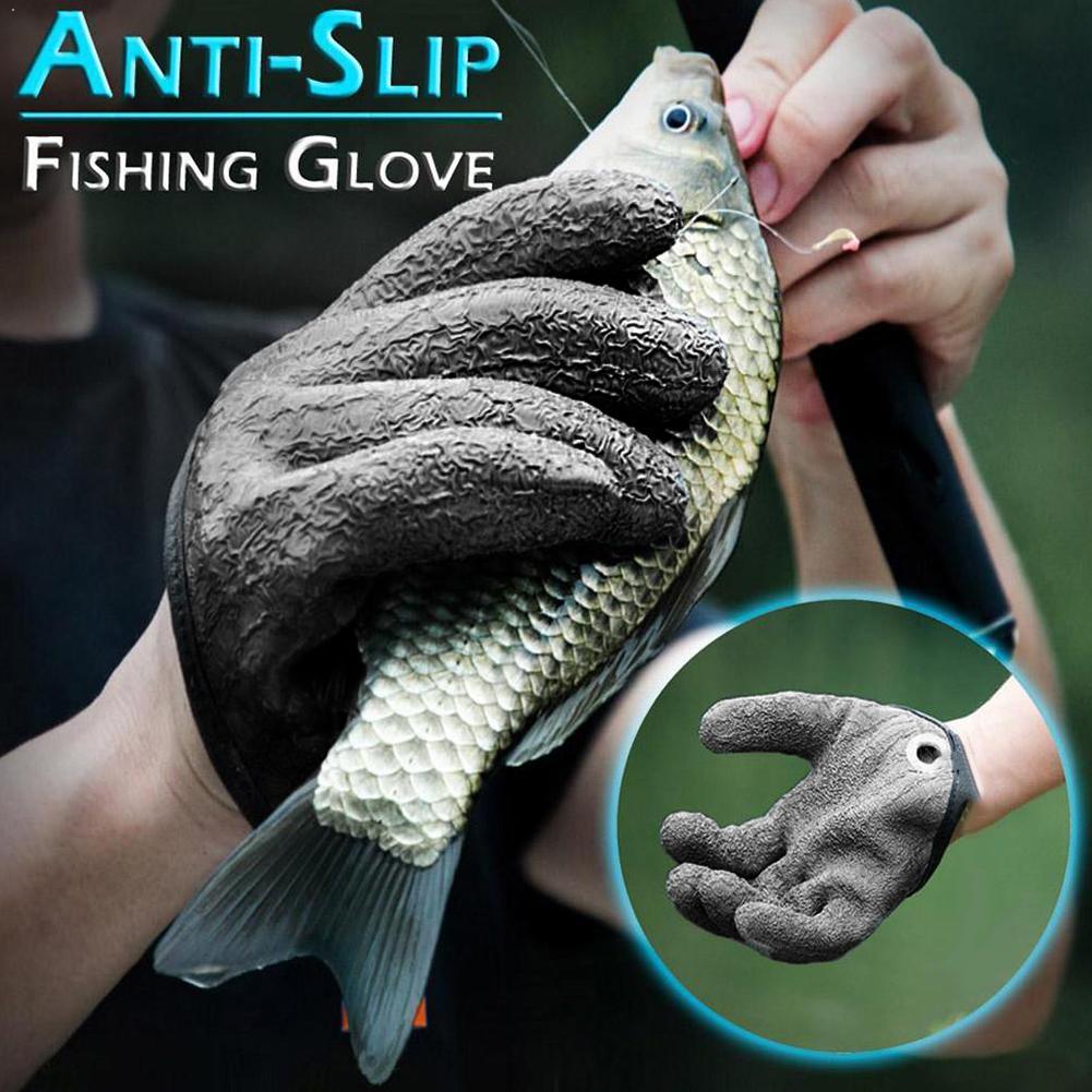 Guantes de pesca antideslizantes para hombre, guantes profesionales de liberación magnética, resistentes a los peces, cortes, guantes para atrapar al pescador, pintur I3N1, 1 Uds.