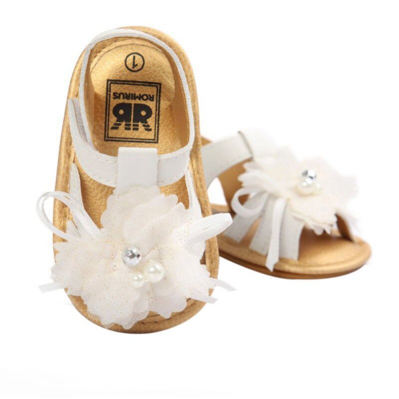 Sandales d'été pour bébé fille de 0 à 18 mois, chaussures en PU, fleurs et papillons, à la