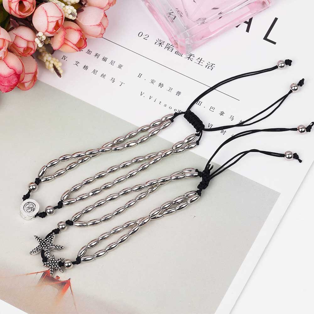 Vintage armbånd fot smykker håndlagde perler kjede ankelbånd for kvinner ankel ben sjarm rune sjøstjerne armbånd strand ankel