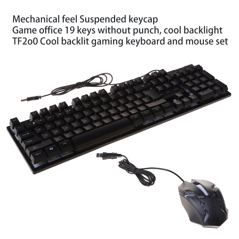 Tf200 Gaming Mechanical Keyboard Mouse Set N7MA