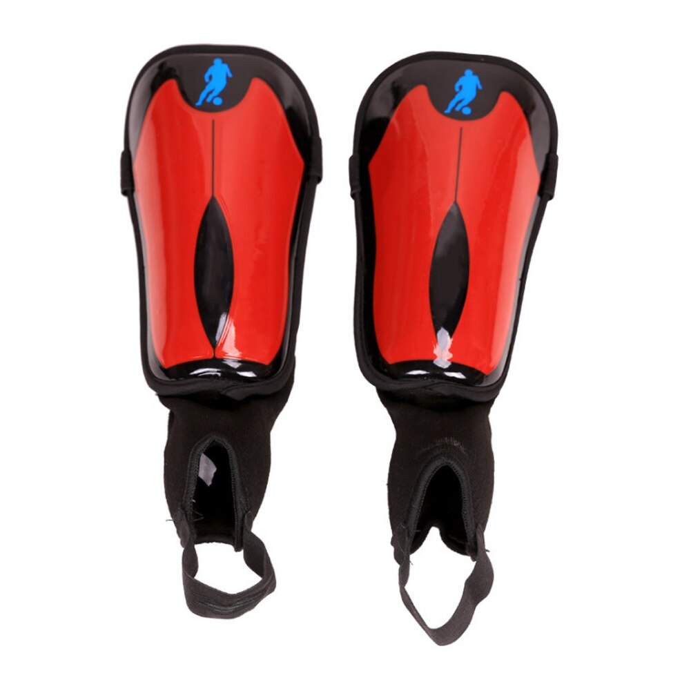 Espinilleras de esponja de fibra EVA para fútbol, espinilleras transpirables para suministros de fútbol, 1 par: Rojo