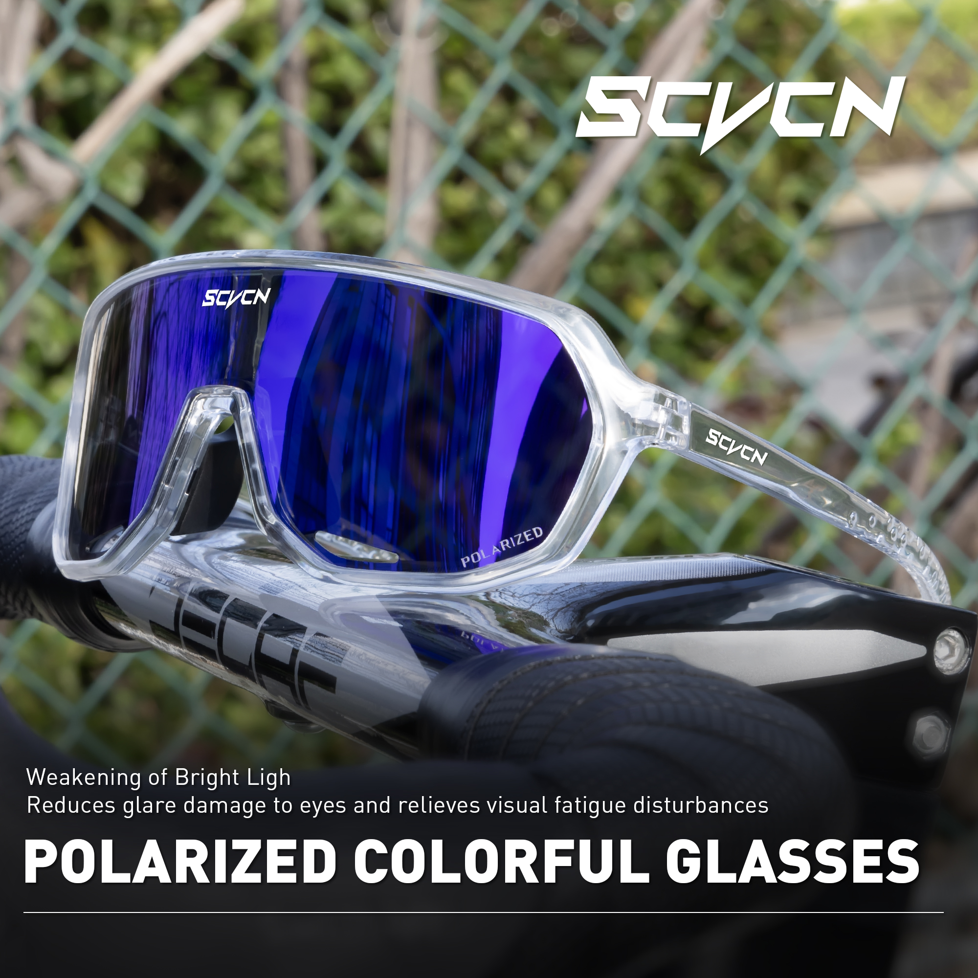 SCVCN Polarized Sunglasses for Driving Cycling Glasses Bicycle Mountain Bike Men Women UV400 Casual Glasses: Ivory