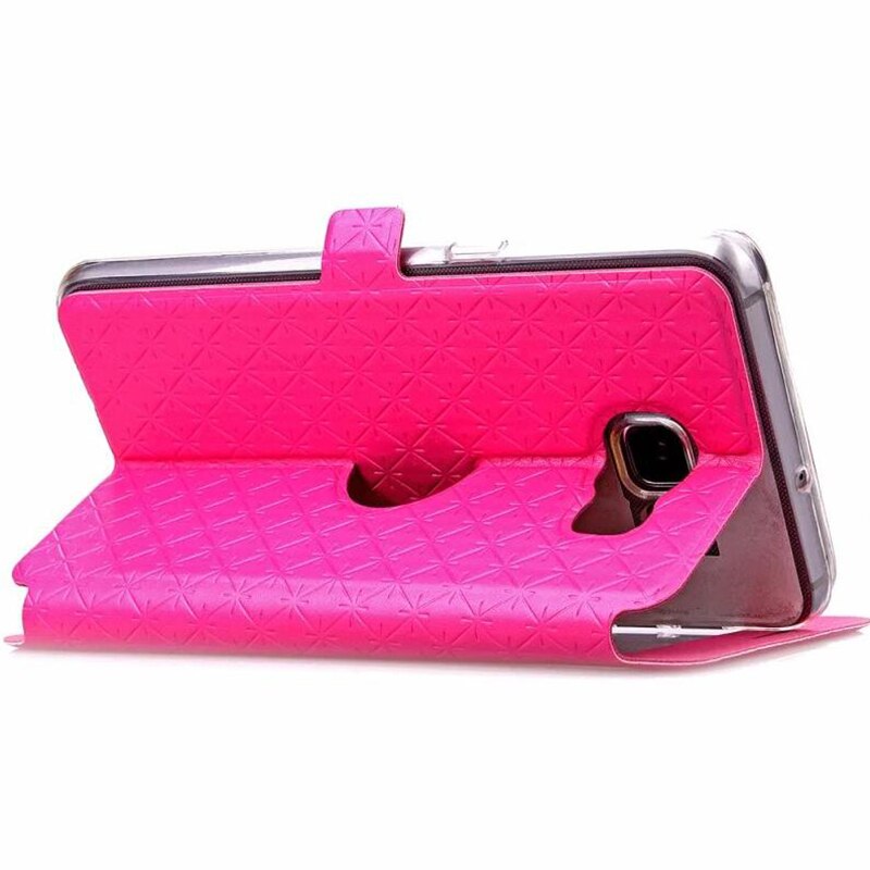 Cover Phone Case For Samsung Galaxy s7 edge SM G9350 Flip PU Leather tpu Shell S7 G9300 Rhombus Holster Bag Window Stand