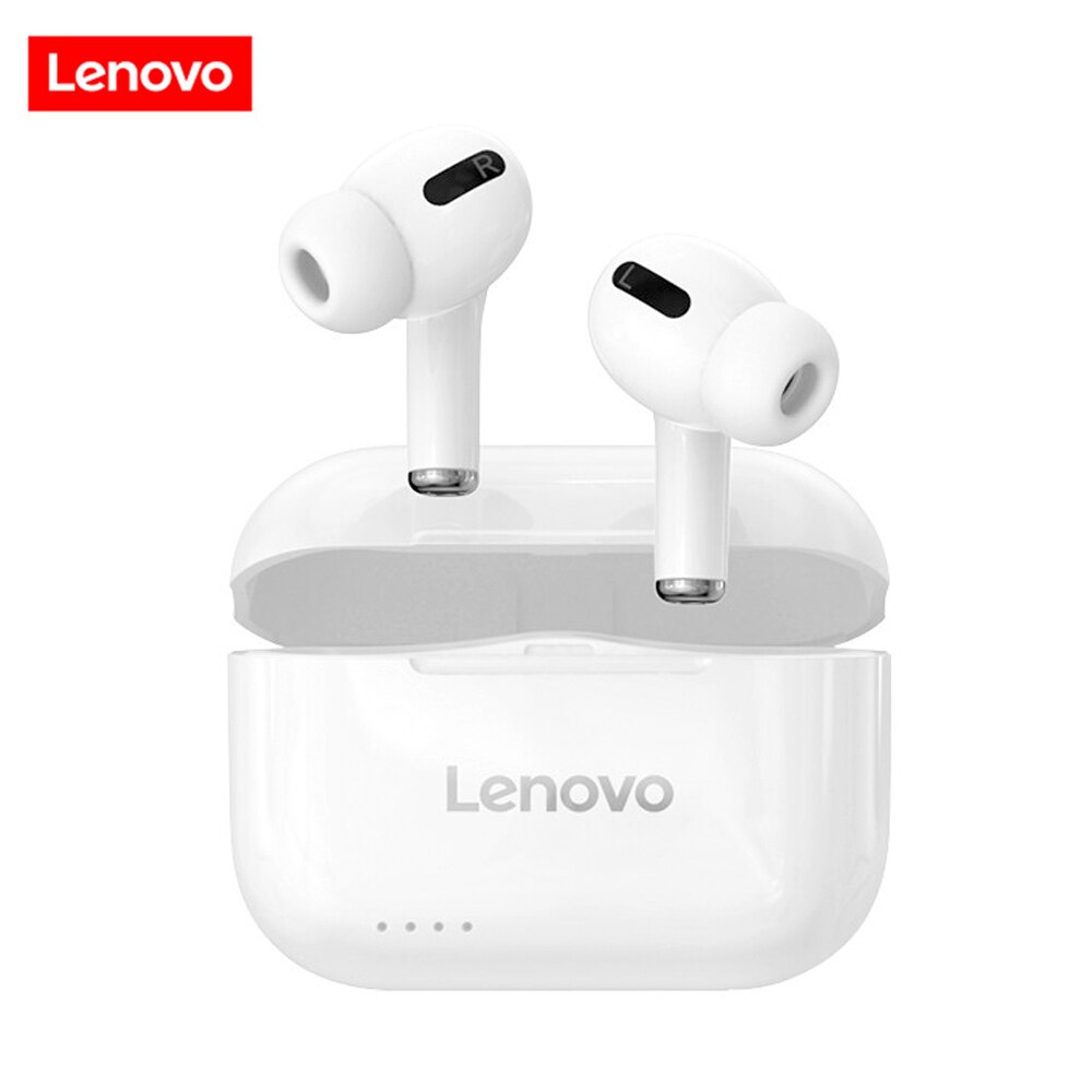 Original Lenovo LP1/LP1S/LP2/LP40 Wireless Earphone Bluetooth 5.0 Headphone Stereo Bass Headset Touch Control TWS Earbuds w/ Mic: LP1S White