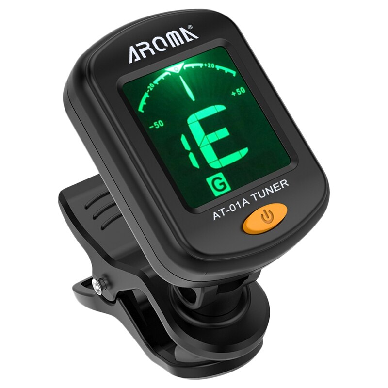 Aroma At-01A Guitar Tuner Rotatable Clip-On Tuner Lcd Display For Chromatic Acoustic Guitar Bass Ukulele: Default Title