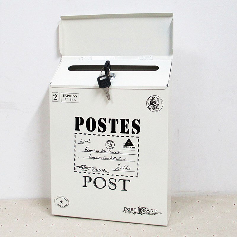 Udendørs vægbeslag postkasse post post brev aviskasse med nøglelås brevkasse haven metal dekoration