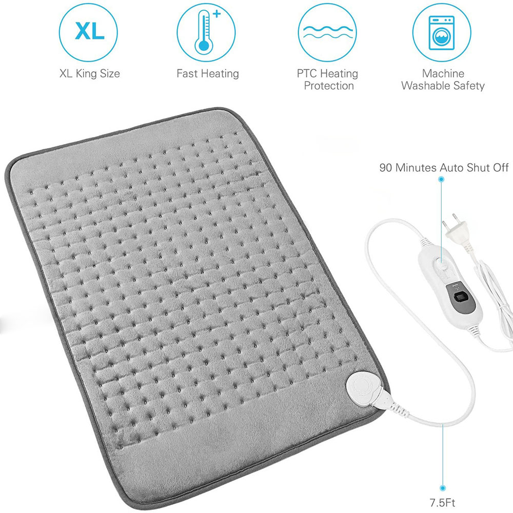 Xl king size 30*60cm 220v-240v ekstra stor elektrisk varmepude til menstruationssmerter lindre lændesmerter varmeterapi eu stik