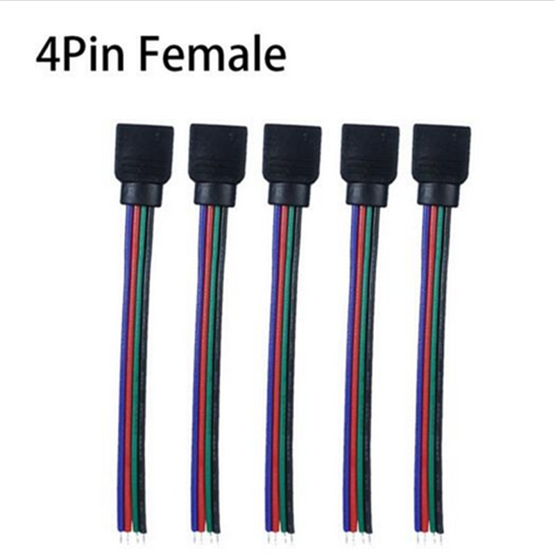 20 stks 4pin printplaat connector draad LED RGB Licht Strips 4 pin Vrouwelijke Connector Wire Kabel Voor SMD 5050/3528 RGB LED Strip licht