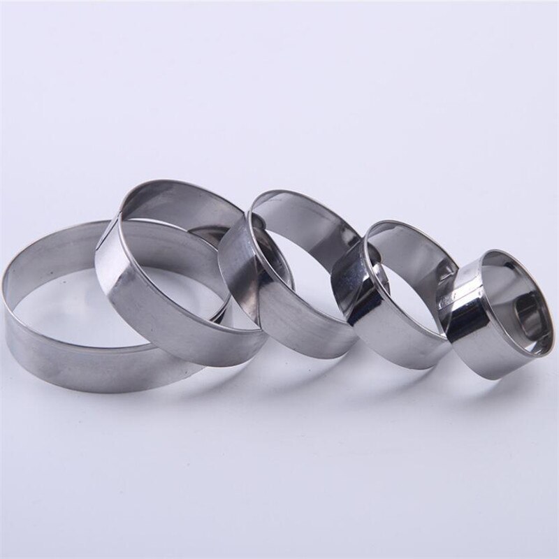 5pcs Cookie Cutter Mold Set Stainless Steel Circle Round Shape Biscuit Cake Fondant Mould Kitchen DIY Baking Pastry Cake Tools