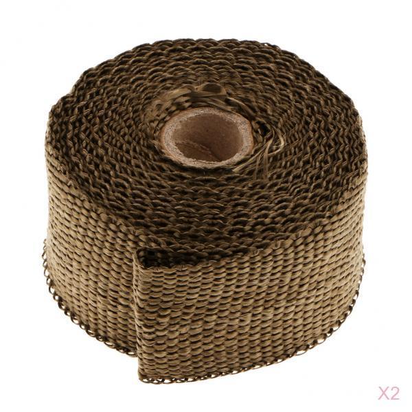 2 ruller mærke 2 tommer x 50ft titanium header manifold udstødningsfolie brun