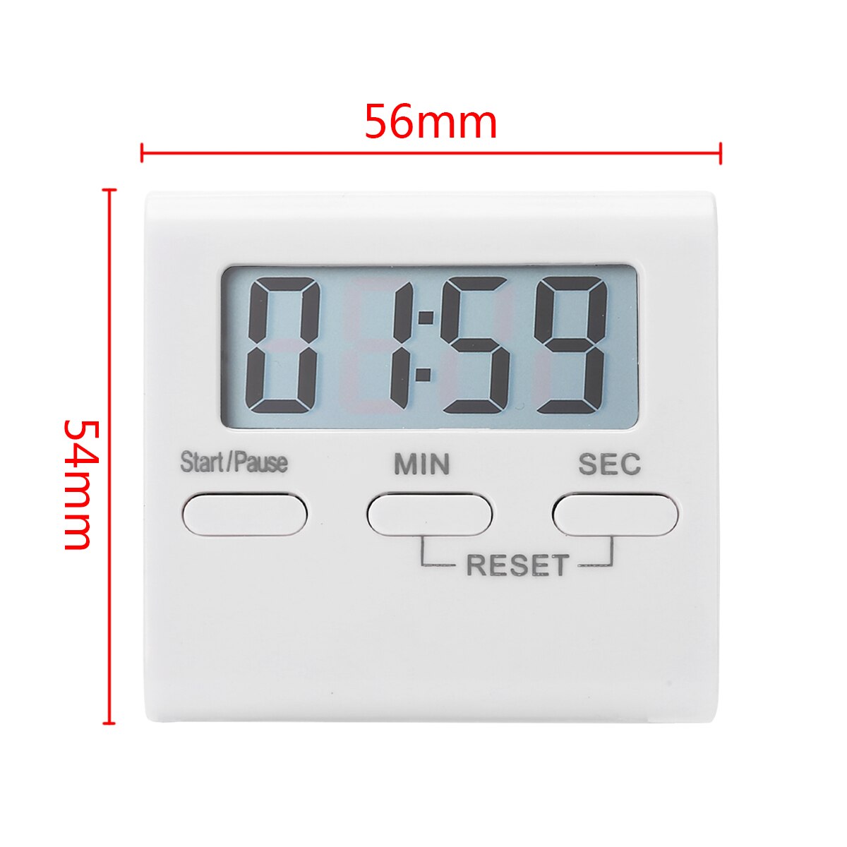 Mini Kitchen LCD Electronic Timer Magnetic Cooking Countdown Timer Home Digital Cooking Stewing BBQ Timer Clock Gadget White