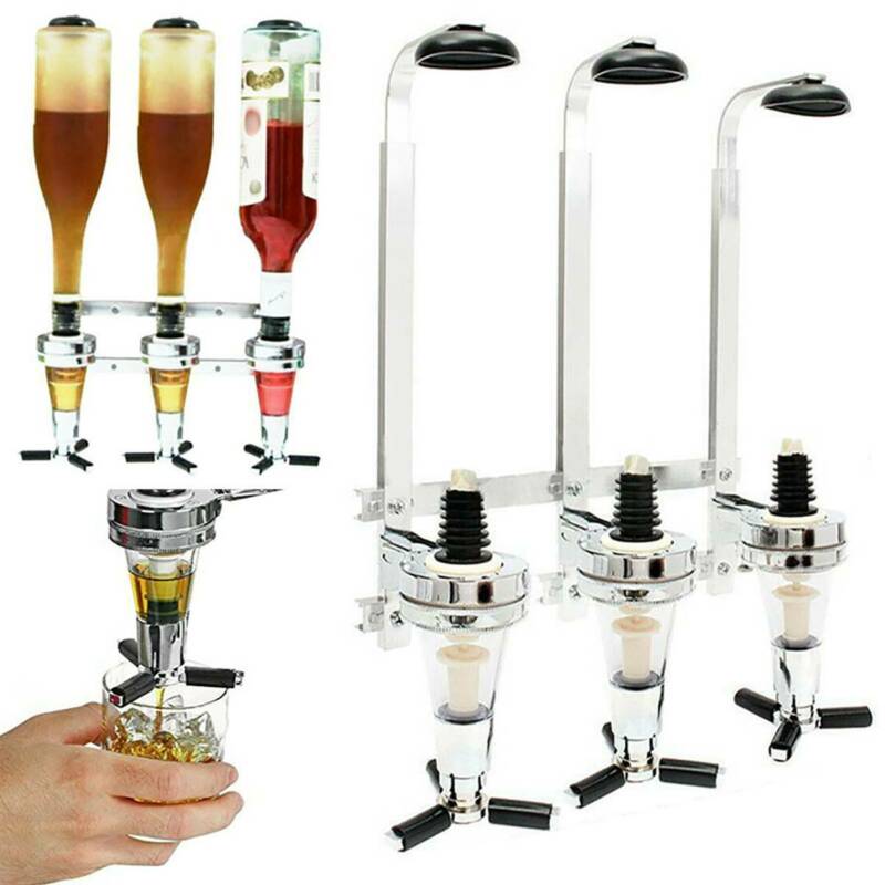 Bottle Stand Dispenser Wall Mounted Drinks Wine Spirits Steel Bar Optics Party