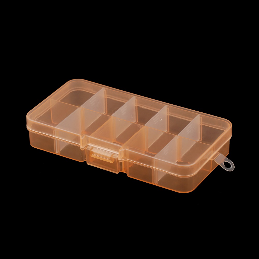 10 Slots Adjustable Clear Plastic Rectangle Storage Box Case Holder Craft Organizer Beads Jewelry Container For Jewelry Storage: Pink