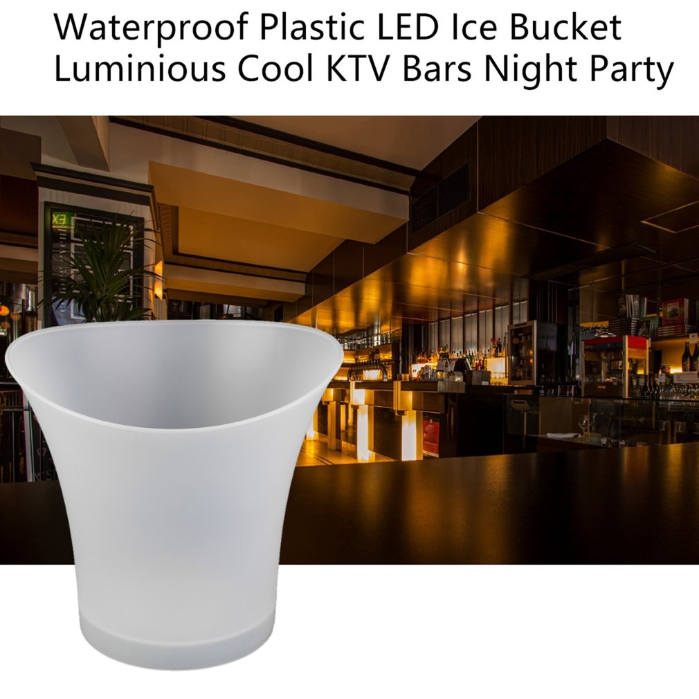 5L Waterproof Plastic LED Ice Bucket Coolers Holders Luminious Flashing Bars Night Party Environmental Protection Bar Ice Bucket