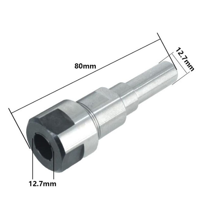 8mm 12mm 1/2 " 1/4 " skaftfreserforlengelsesstang graver maskin freser bitholder adapter trebearbeidingsverktøy: 12.7mm skaft