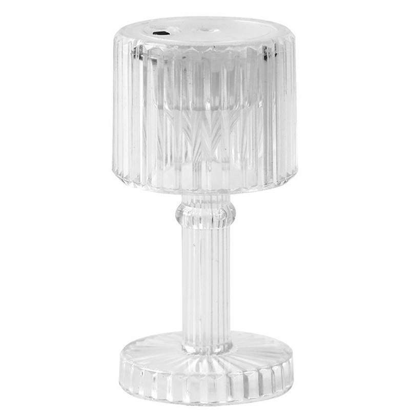 Lámpara LED de ambiente para mesita de noche en miniatura, lámpara de escritorio con batería de botón, suministros de iluminación para el hogar, decoración moderna: Gris claro