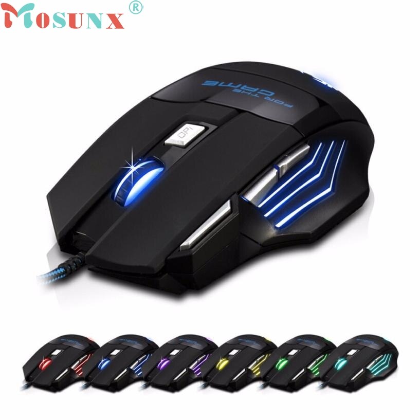 Top 5500 DPI 7 Button LED Optical USB Wired Gaming Mouse Mice For Pro Gamer JUL 11 18Apr12