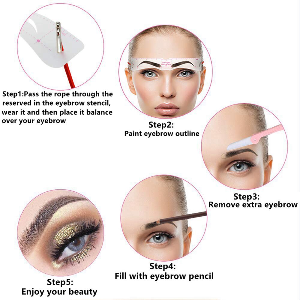 12 stk/sæt grooming shaping afbalanceret skabelon øjenbryn makeup magisk øjenbryn klasse tegning guide øjenbryn stencil kort skabelon