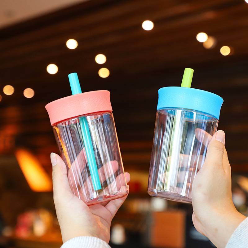 12oz klare isolerede kaffekrus med sugerør - lækagesikker bilkrus, juice, vand og iskaffekopper, krus, drikkeglas, bpa-fri
