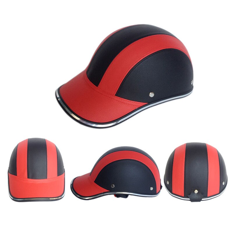 Motorcycle Helmet Bicycle Skate Helmet Ride Half Face Protective Helmet ABS Leather Baseball Cap Hard Hat Non Integrated Helmet