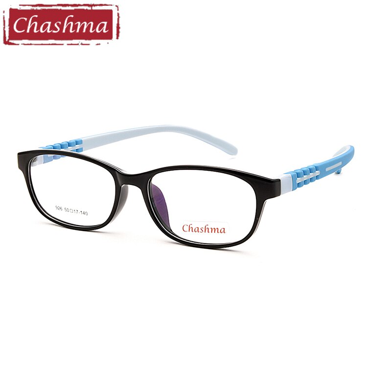 Chashma Brand Kids 8-12 Years Old Teens Girl Eyeglass Boy Glasses TR 90 Rubber Frames Prescrpiton Eyeglasses Frame Child: Black with Blue