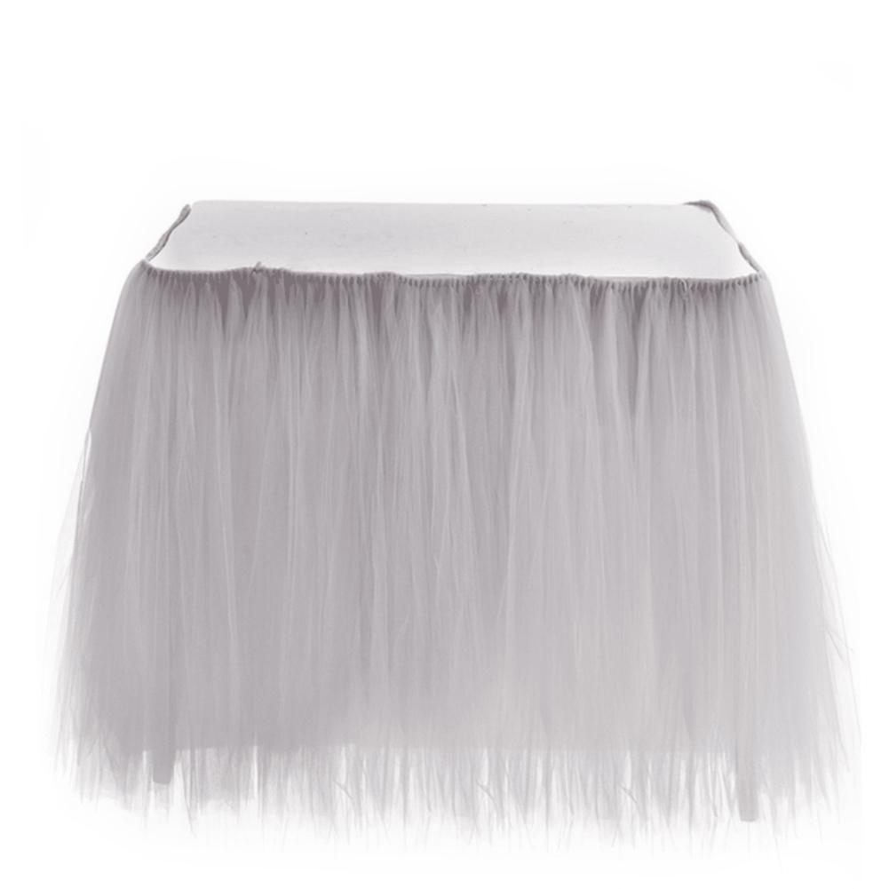 Romantic Fluffy Table Skirt Tulle Tableware Tablecloth Skirting for Baby Shower Christmas Party Wedding Cake Table