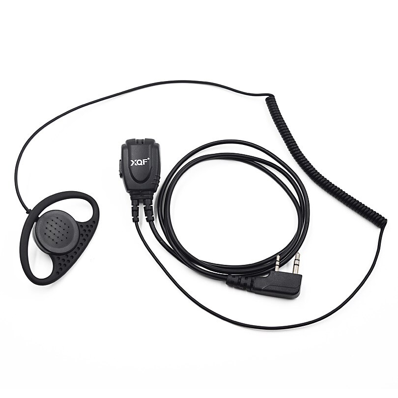 Xqf Politie 2-Pin Oorhaak Coil Draad Oortelefoon Headset Ptt Microfoon Voor Baofeng Cb Radio Uv 5R UV-B5 UV-5X Walkie Talkie Transceiver